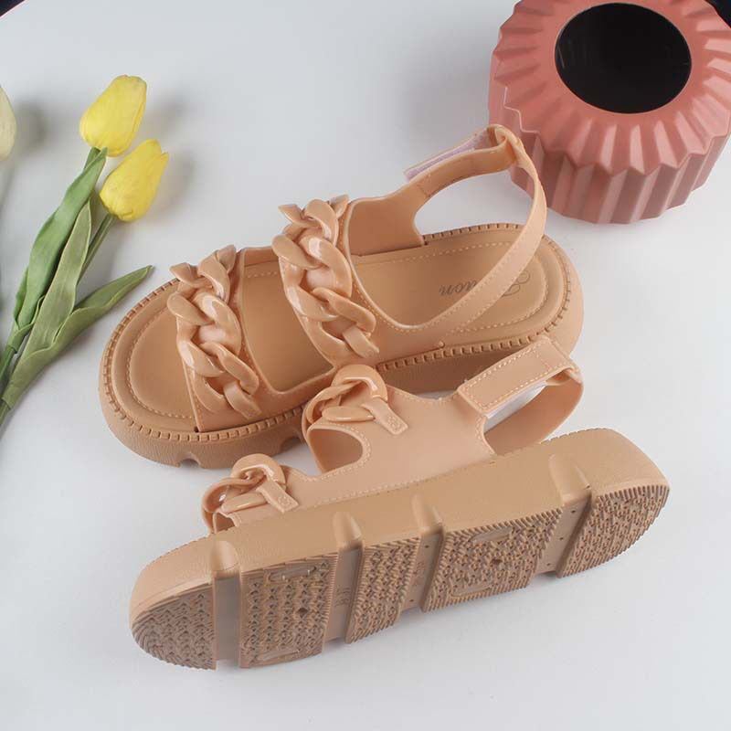 GROSIRTAS TG1749 Sandal Gladiator Jelly Wanita Import Tali Rantai Dua/ Sendal Wedges Fashion Wanita/ Sandal Gunung Jelly Kekinian