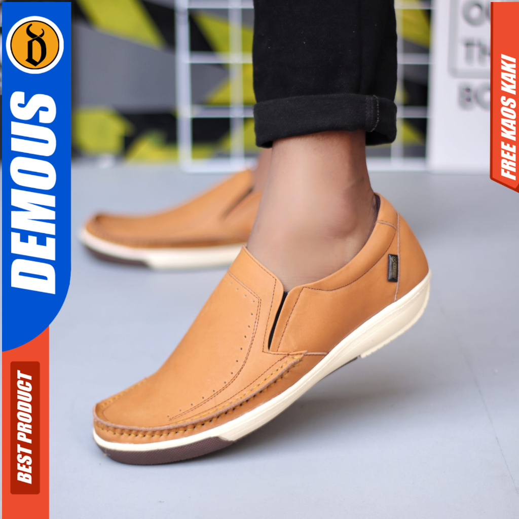 DEMOUS Sandro - Sepatu Formal Casual Hitam Kulit Kerja Pria