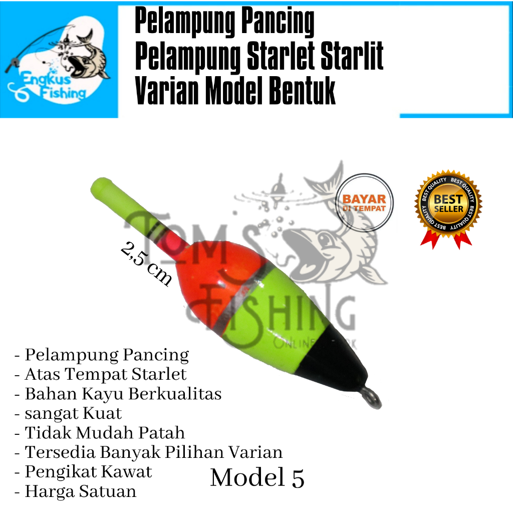 Pelampung Pumbul Pancing Starlite Kayu Pendek / Panjang Varian Model Bentuk Murah - Engkus Fishing