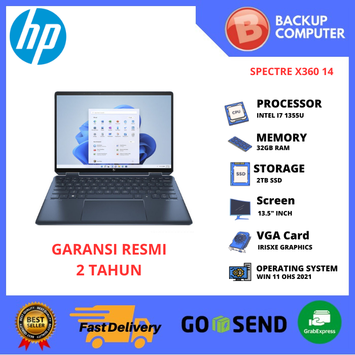 LAPTOP HP 2IN1 SPECTRE x360 14-ef2000TU i7-1355U