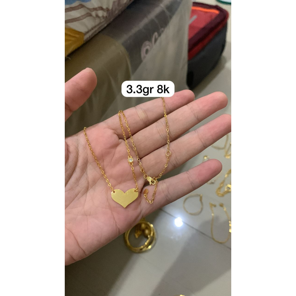 Kalung love polos kadar 375