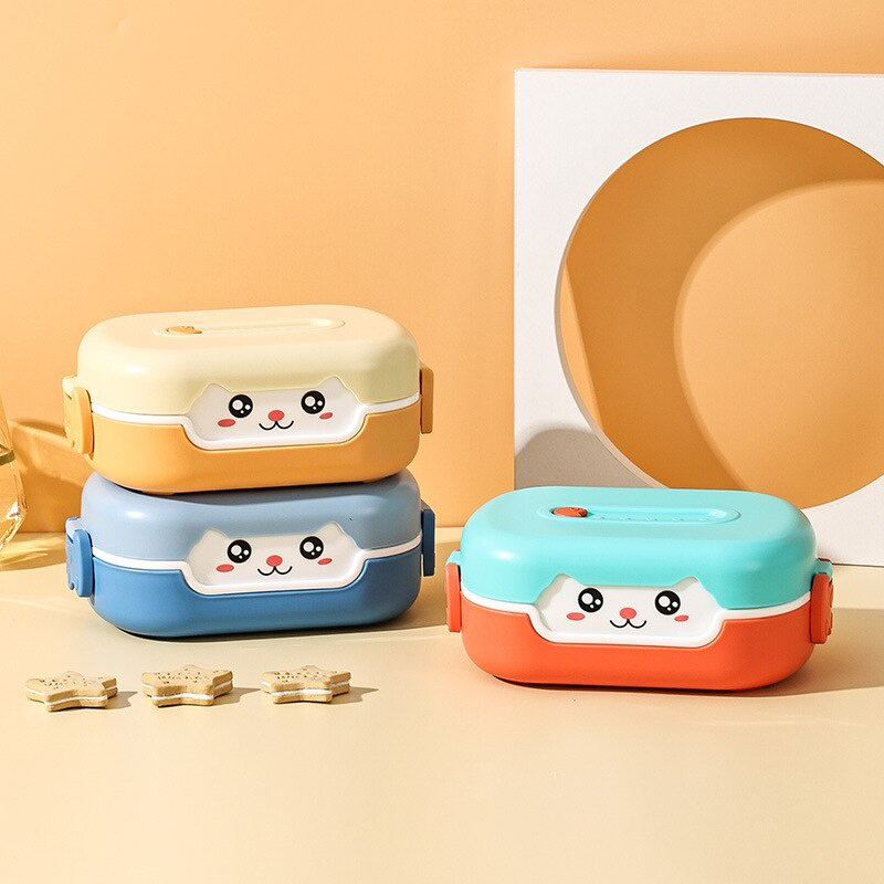 KOTAK MAKAN NEKO / LUNCH BOX KUCING PORTABLE 2 SEKAT F1101