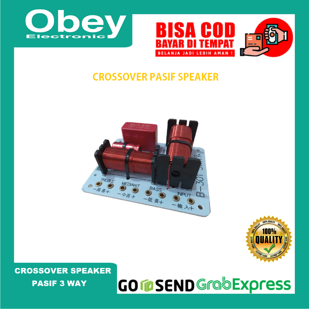 CROSSOVER PASIF 3 WAY B-301 1000Hz-5000Hz 4Ω-8Ω/150w