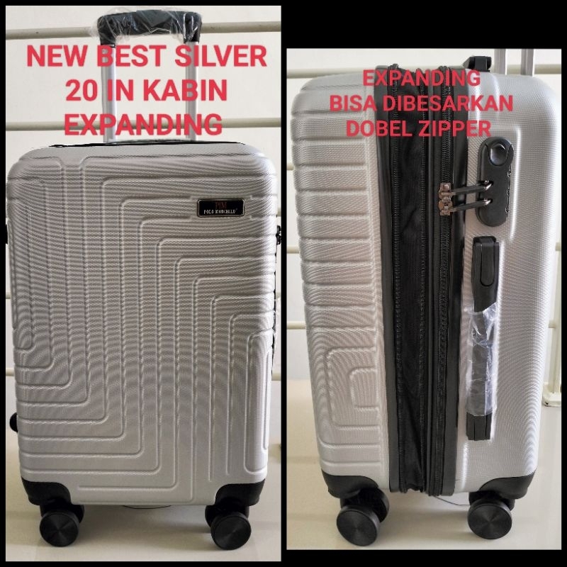 KOPER KABIN FIBER POLO 18Inc &amp; 20 Inc PREMIUM POLO NEW ONE TONE COLOUR TSA LOCK KUNCI TANAM EXPANDING BISA DIBESARKAN FREE DOBEL DOS PACKING AMAN