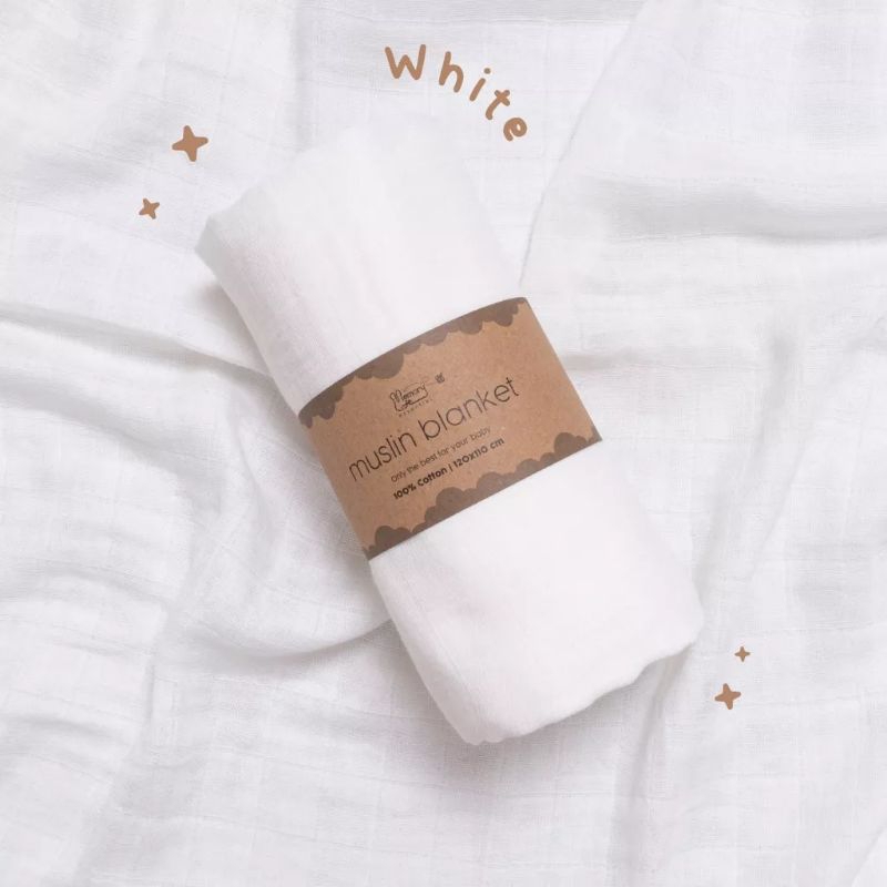 MemoryLife - Premium Plain Muslin Baby Blanket Swaddle | Kain Bedong Muslin Polos Selimut Bayi | MemoryLife Essentials
