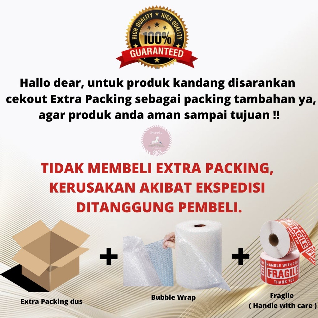 KANDANG KUCING JUMBO 4 TINGKAT + RODA EXTRA JUMBO +  BONUS TEMPAT MAKAN KUCING