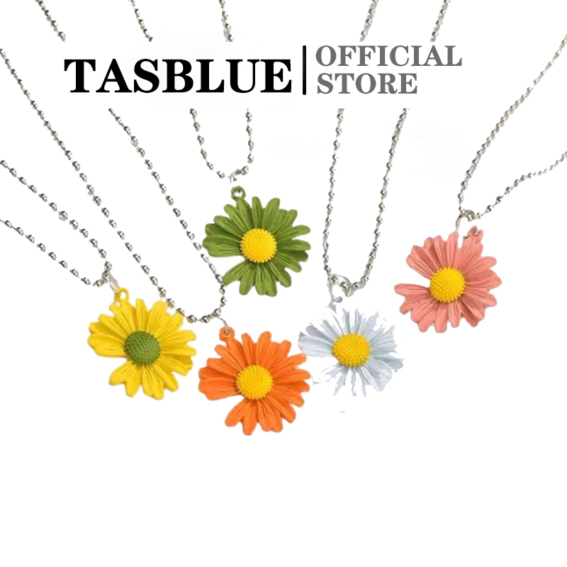 ♥TASBLUE♥H28 KALUNG RANTAI DENGAN BANDUL BUNGA Daisy Matahari Kecil Bahan Alloy Wanita/souvenir cantik murah lucu