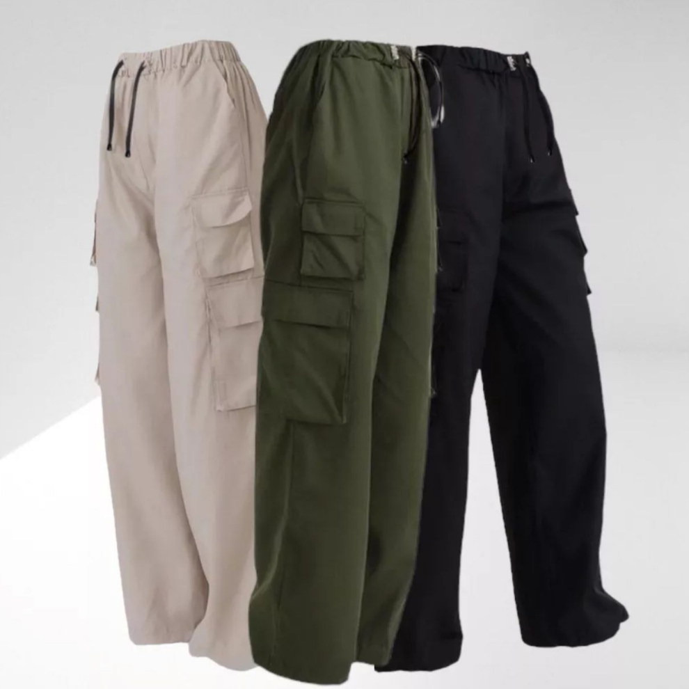 CELANA WANITA MINI POCKET CARGO PANTS | CELANA LOOSE WANITA BOYFRIEND