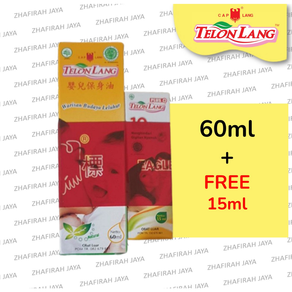 TELON LANG Minyak Telon Banded 60ml free 15ml | Minyak Telon LANG kemasan 60ml + 15ml