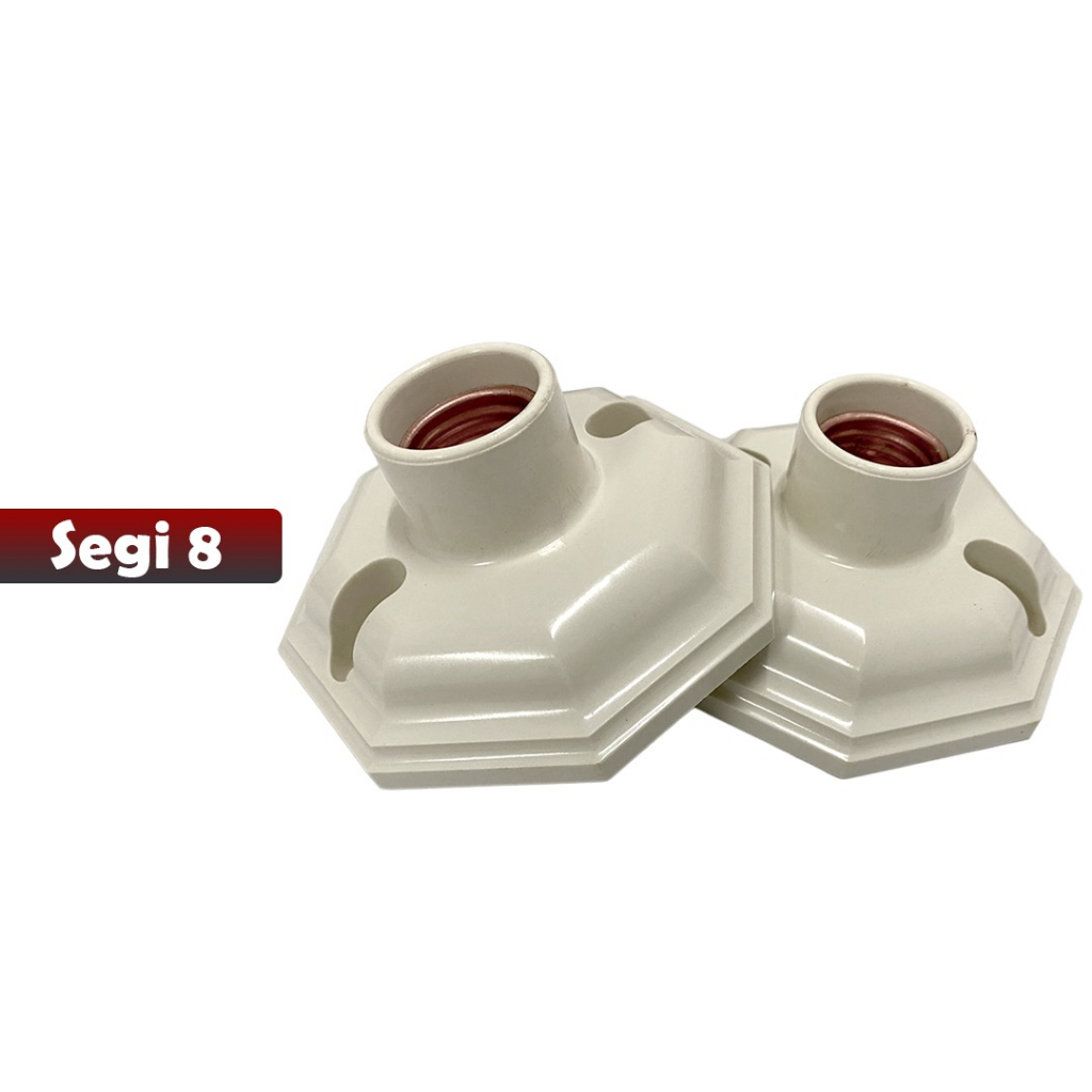 FITTING LAMPU PLAFON SEGI 8 SATU MODEL WARNA CREAM - YOSINOGAWA