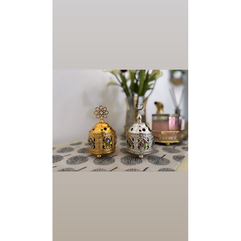 mabkhara permata, mabkhara kecil, mabkhara kristal, tempat pembakaran dupa, tempat pembakaran wewang