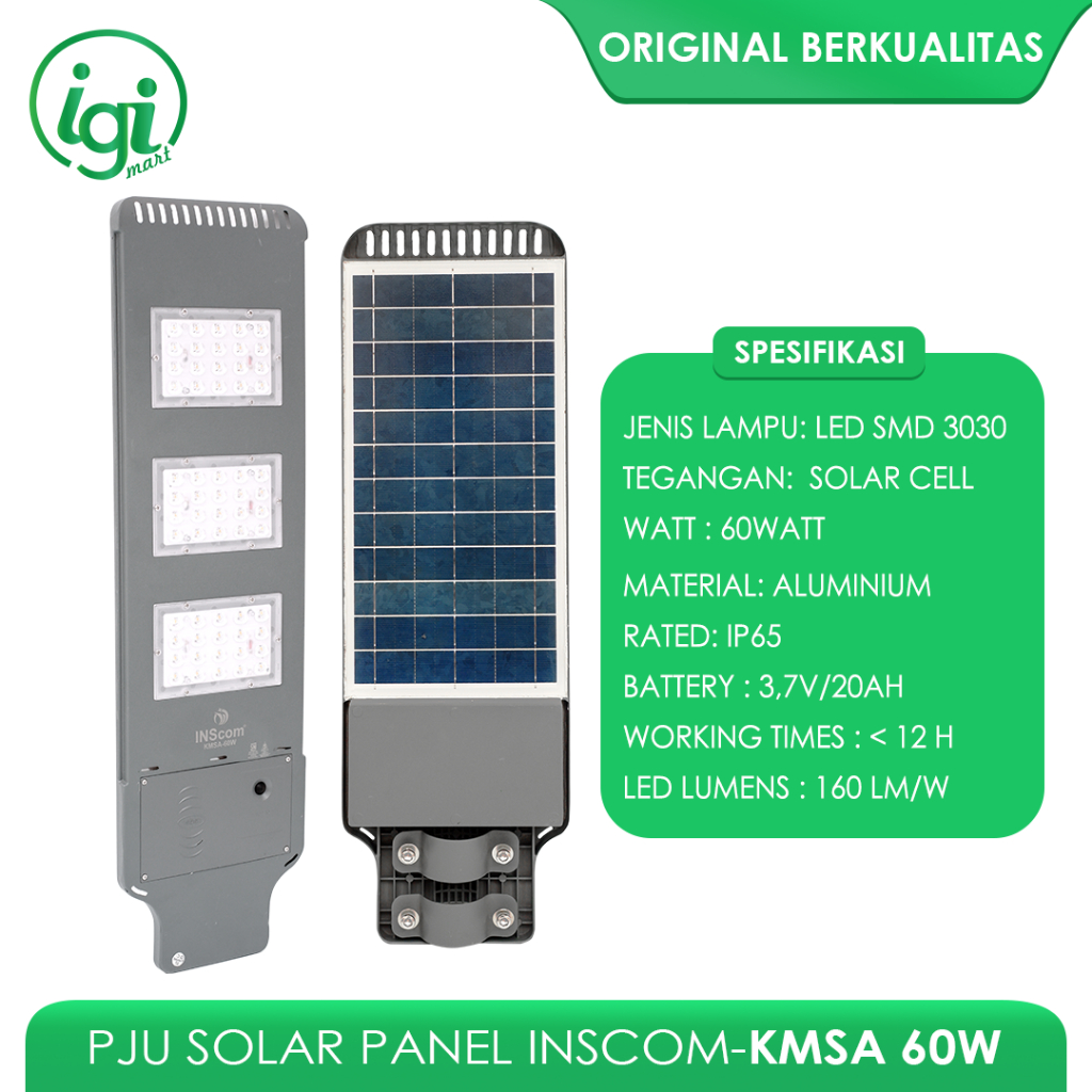 LAMPU JALAN TENAGA SURYA KMSA 60 WATT / LAMPU PJU SOLAR CELL LED 60 WATT