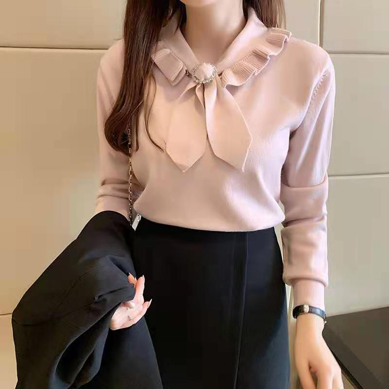 【 Bra Mall 】BJ-051 Blouse Wanita Korea Import Premium Lengan Panjang Polos Mewah Elegan | Blouse Korean Style Long Sleeve Premium