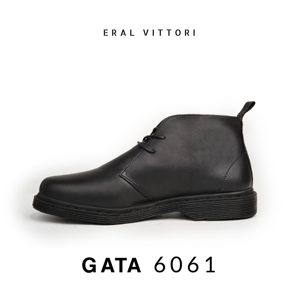 Eral Vittori - Gata 6061 Sepatu Pria Model Docmart Semi Boots Hitam