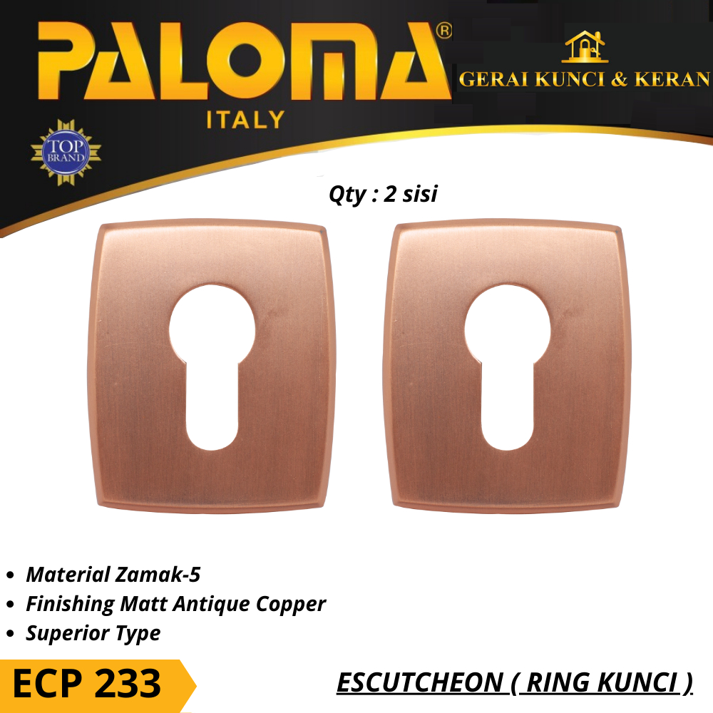 PALOMA ECP 233 RING KUNCI ESCUTCHEON SUPERIOR MAC COVER TUTUP CYLINDER KUNCI