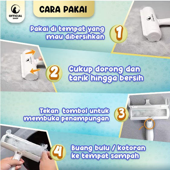 Olive Care Pet Hair Removal Seumur Hidup - Pembersih Bulu Kucing Anjing Lifetime Use / Lint Roller / Fur Easy Remover