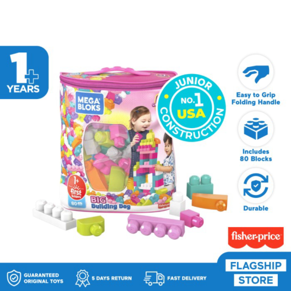 

Unik Mega Bloks First Builder Big Building Bag Pink 80 Pieces Diskon