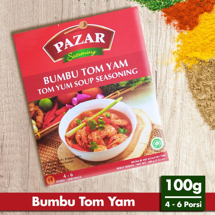 PAZAR  TOM YAM SOUP SEASONING 100 gr   BUMBU MASAK INSTAN