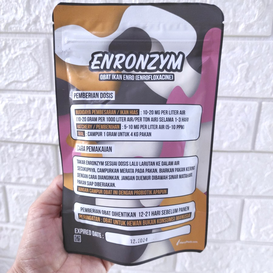 Obat ikan enro 100 gram merk ENRONZYM enrofloxacine enrofloksasin infeksi bakteri
