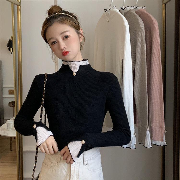 【 Bra Mall 】BJ-052 Atasan Korean Style Turtleneck Lengan Panjang Rajut Import Premium | Korean Dress Vintage Turtleneck Drakor Drama Korea