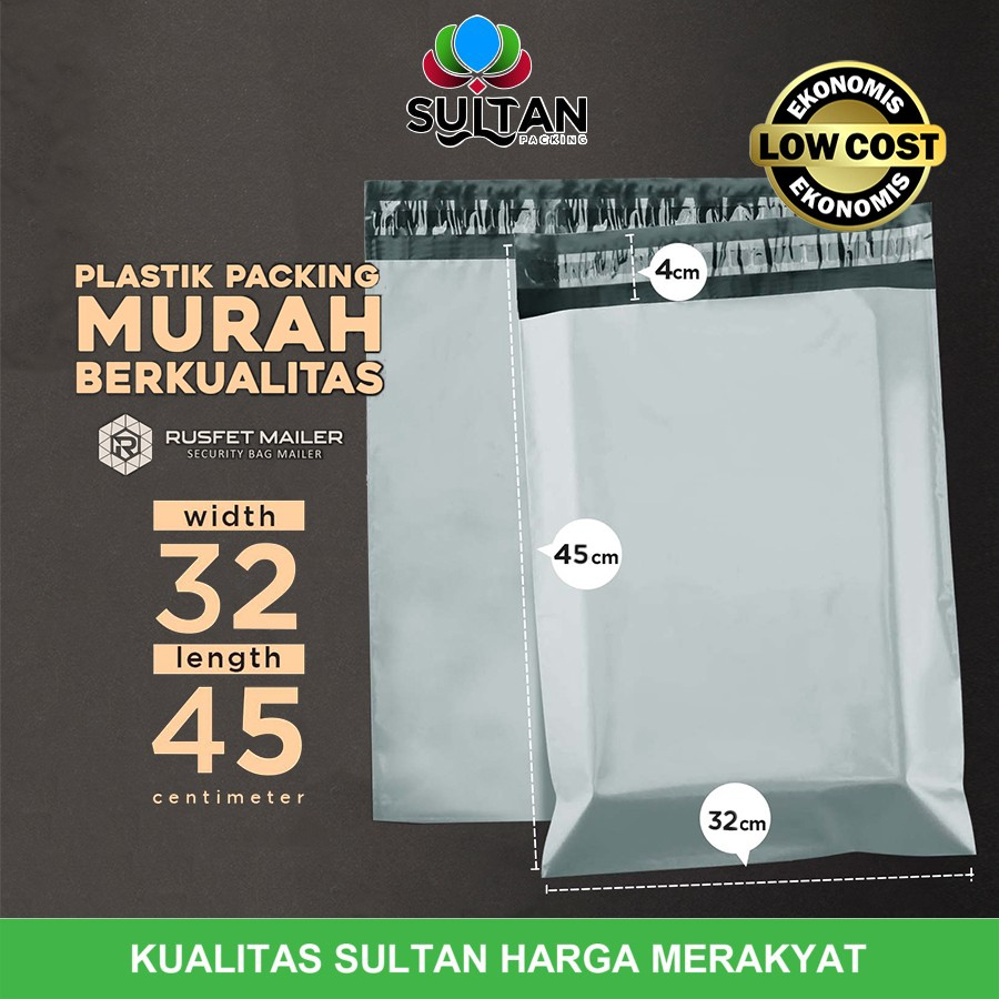 

Plastik Polymailer Pack LOW COST Amplop Polimailer GRAY Rusfet 32x45cm