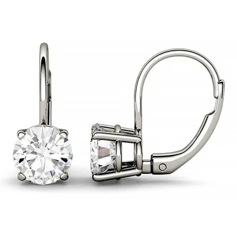 Anting jepit titanium permata satu silver