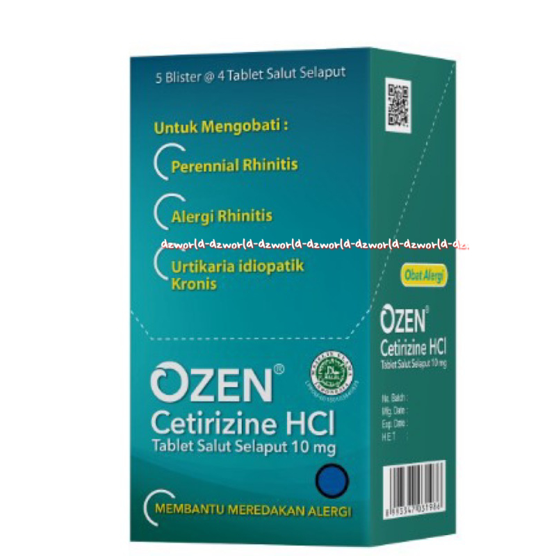 Ozen Cetirizine HCL 10mg Membantu Meredakan Gatal Dan Alergi Mengobati Parennial Rhinitis Alergi Rhinitis Dan Urtikaria Idiopatik Kronis