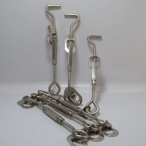 Paket Hemat  6 Pcs Hak Angin Segi Silver Cantolan Penahan Jendela / Hak Angin Tebal 8 Inch / Hak Ang