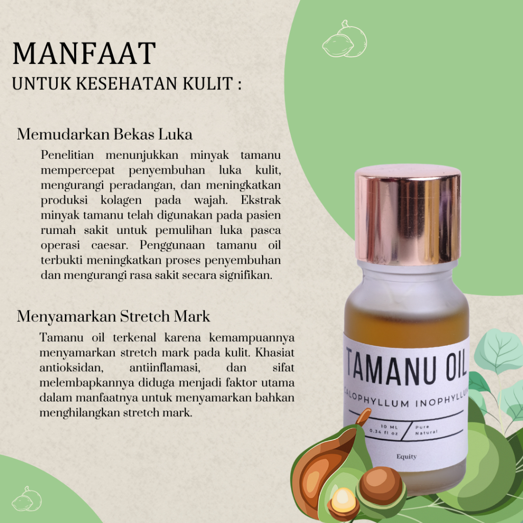 Tamanu Oil Premium - Minyak Tamanu - Minyak Nyamplung untuk Perawatan Kulit 100% Murni