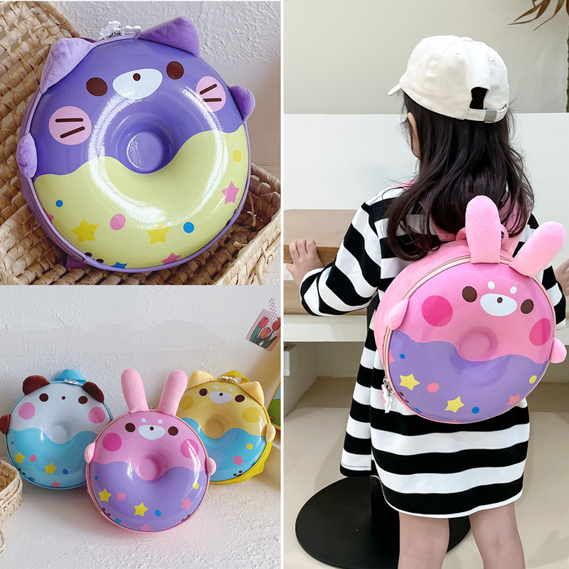 NEW Tas sekolah ransel  anak perempuan bentuk donat motif binatang