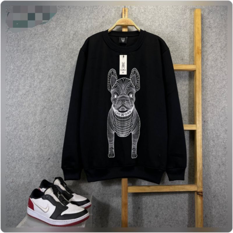 CREWNECK LIFEWORK BIG RADOG PREMIUM SWEATER CREWNECK LIFEWORK FULL TAG PRIA WANITA SWEATER DISTRO BR