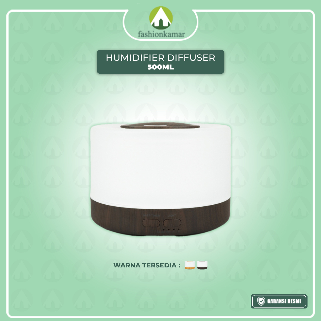 Humidifier Air 500ML Aromaterapi Difuser Dengan Remote Model Putih Alas Kayu (TIDAK FREE OIL)