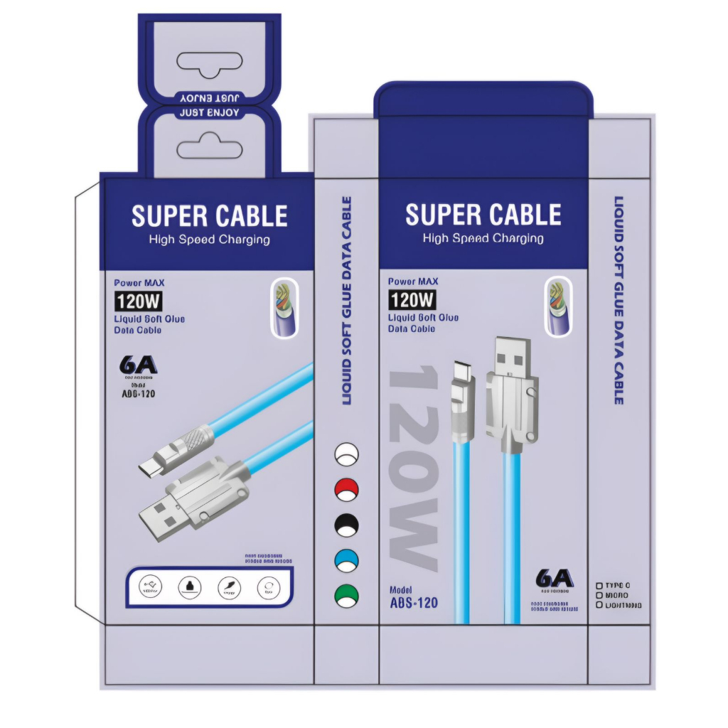 NEW !!! KABEL DATA SUPER CABLE 120 W Led Metal Bahan Kabel Super Tebal (Ada Lampu)