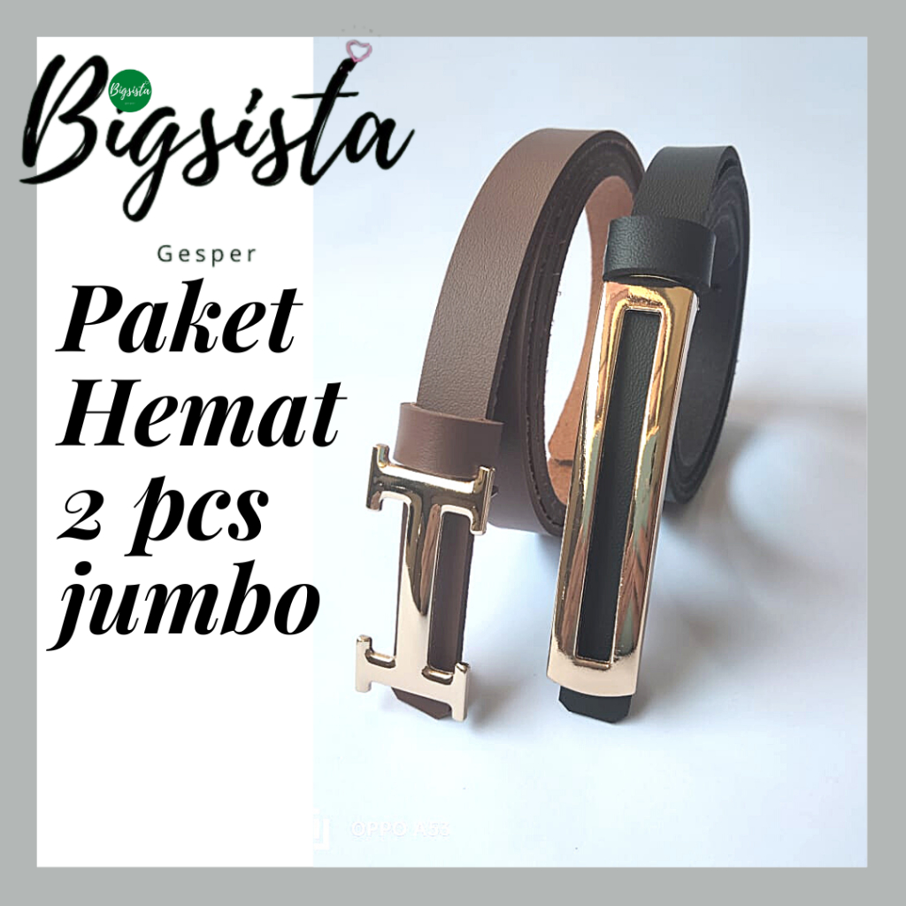 Paket  Hemat 2 Pcs Gesper Fashion Wanita Ukuran Jumbo Cocok Untuk Gamis Tunik Gaun Kemeja