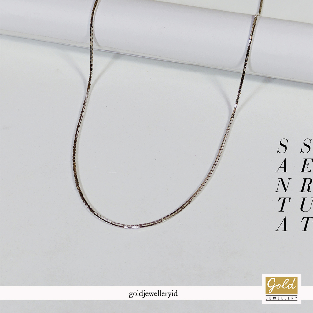 Kalung emas Putih kadar 750 17k model santa serut