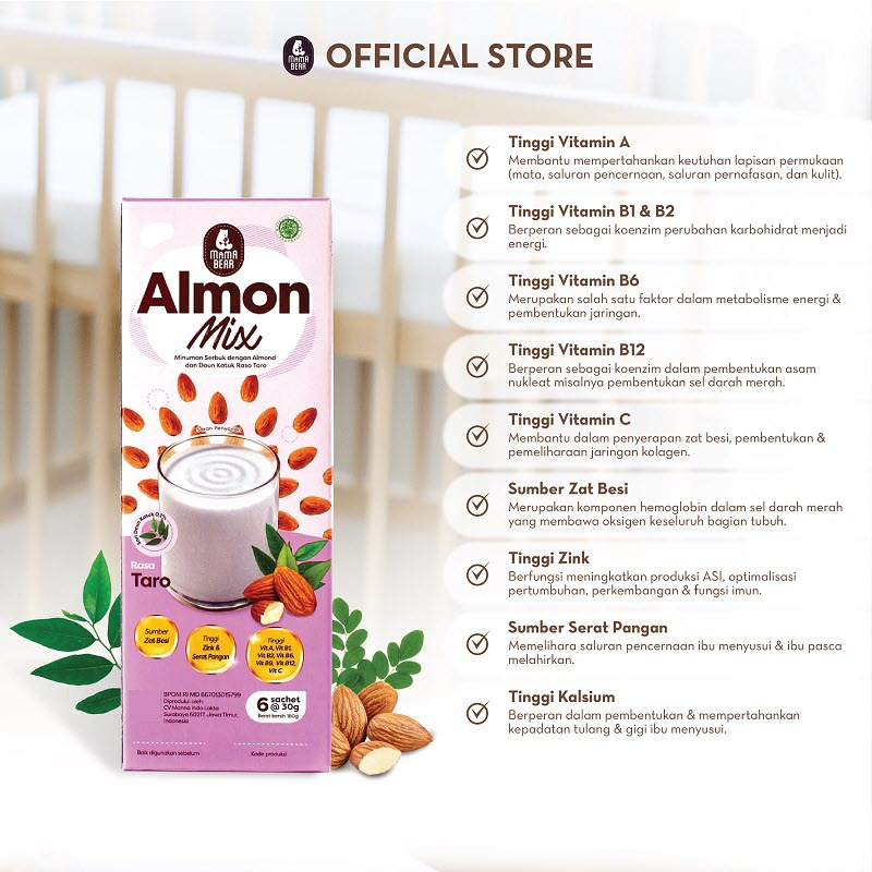 MamaBear Almon Mix Daun Katuk dan Daun Kelor Pelancar ASI Booster