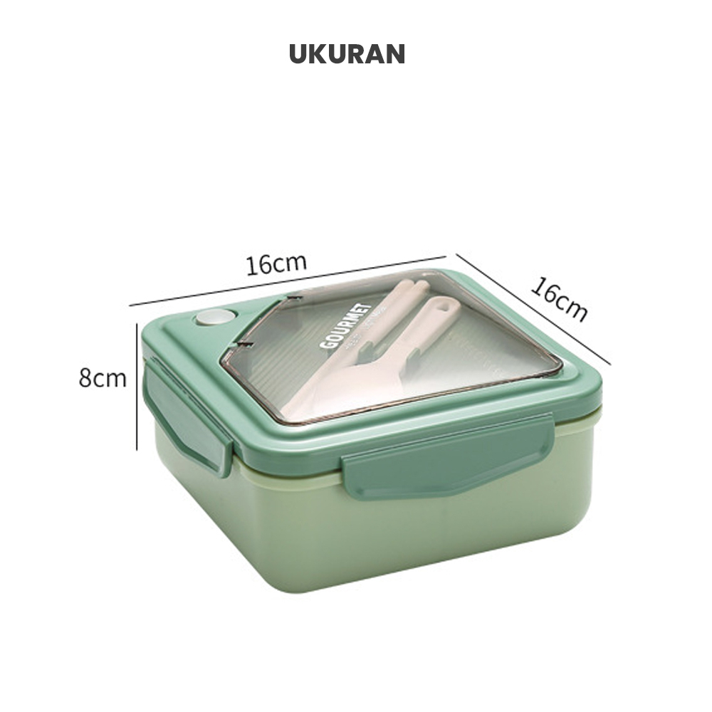 Lunc Box Kotak Bekal Tempat Bekal Makanan Gourmet Free Garpu Sumpit Bpa Free