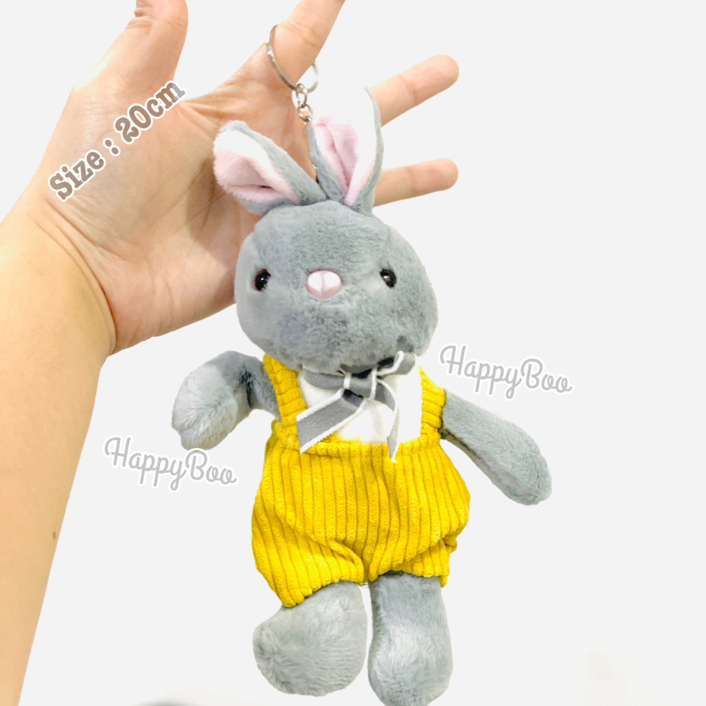 Gantungan kunci boneka rabbit bora classic besar import fluffy