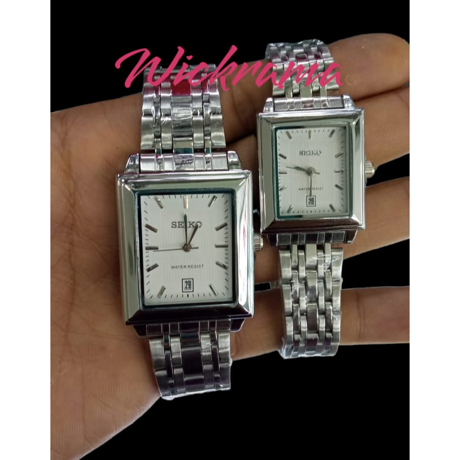 COD!! JAM TANGAN COUPLE TERLARIS /JAM TANGAN RANTAI PREMIUM SK SEGI FREE BOK TERMURAH