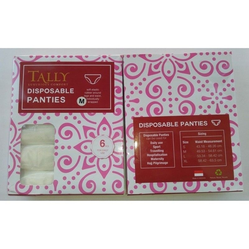 CD KERTAS TALLY - Tally CD Kertas Sekali Pakai Wanita / Pria Traveling Disposable Panties CELANA DAL