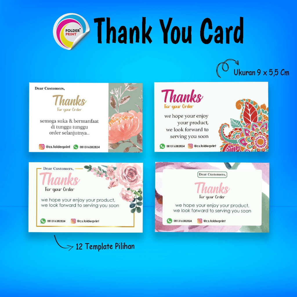 Thank You Card Kartu Ucapan Terima Kasih Online Shop