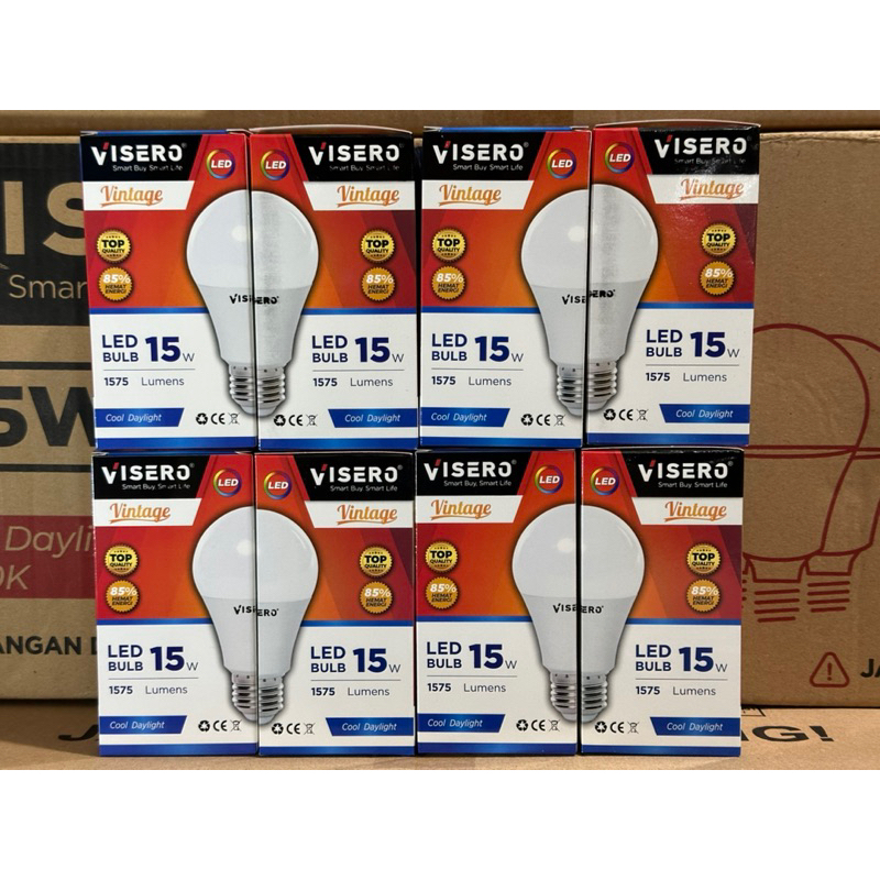 VISERO VINTAGE 15W / 15 Watt Lampu Bohlam Led Bulb E27 Putih