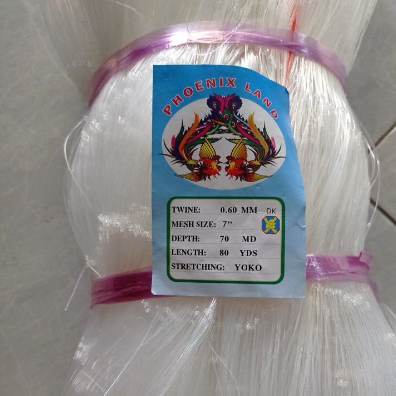 jaring ikan hiu ikan kakap ikan tuna ukuran 7 inchi 0.60  70md/80yds YOKO jaring ikan kakap ikan tun