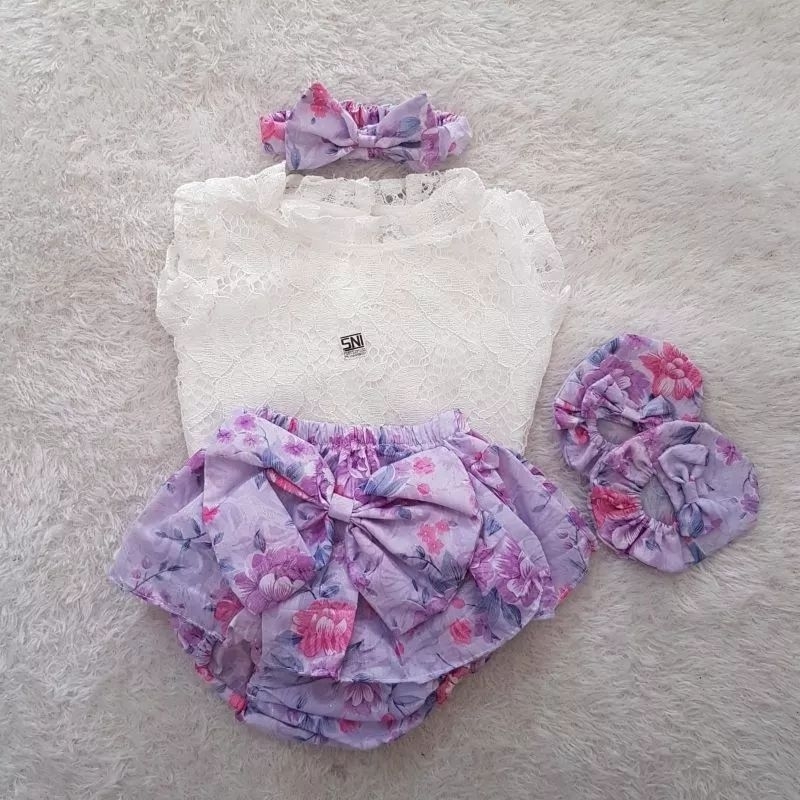 baju bayi Newborn Polkadot bloomer Set