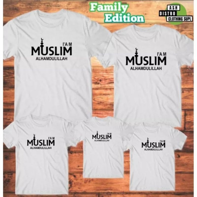 Baju couple ayah ibu anak / kaos kapelan keluarga muslim / kaos dakwah islami