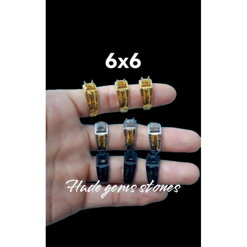 RING EMBAN TITANIUM SUPER MODEL GIGI/KUKU BULAT DIM 6X6