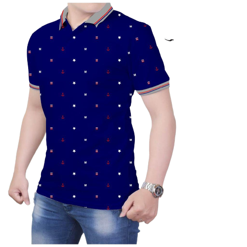 Noveli wear - T shirt Kaos kerah pria motif full print lengan pendek | Poloshirt distro 01