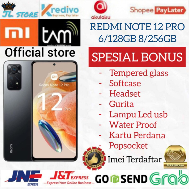 REDMI NOTE 12 PRO 4G NFC RAM 8/256GB 6/128GB GARANSI RESMI XIAOMI