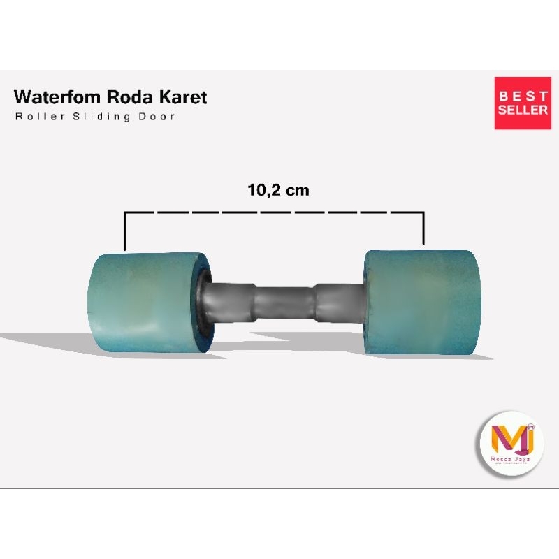 Roda Waterfom Karet | Untuk Pintu Pagar Dorong Besi