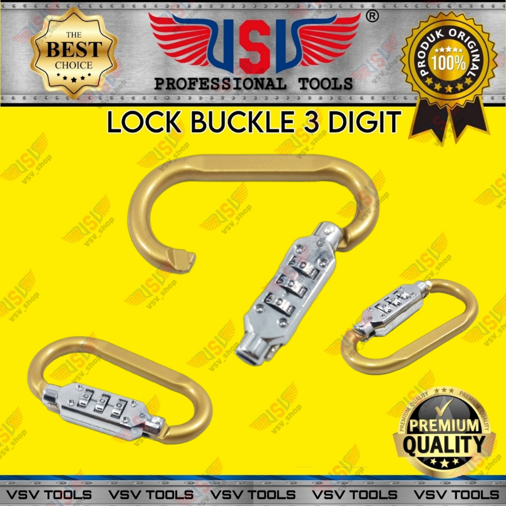 Gembok Nomor 3 digit Carabiner Kunci Gembok Digital VSV